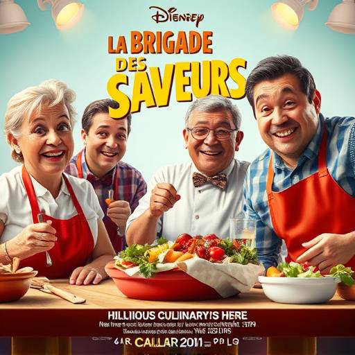 Affiche de la série 'La Brigade des Saveurs', une comédie culinaire hilarante.