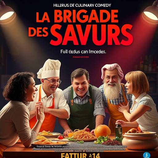 Affiche de la série 'La Brigade des Saveurs', une comédie culinaire hilarante.