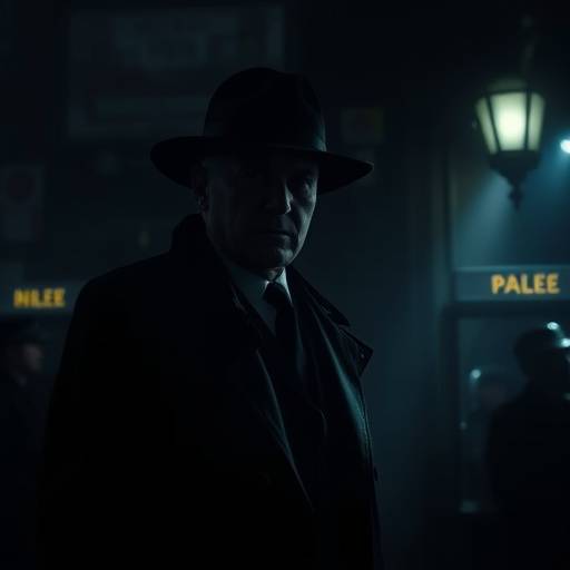Affiche de la série 'Les Ombres de Lille', avec l'inspectrice Moreau au premier plan et les lumières de Lille en arrière-plan.